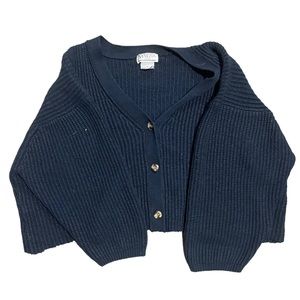Navy Blue Drop Shoulder Cardigan